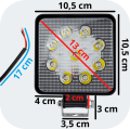 LAMPA ROBOCZA 9 LED MOCNY HALOGEN SZPERACZ 27W 12V UNIWERSALNA LAMPA DO MASZYN QUADA TRAKTORA